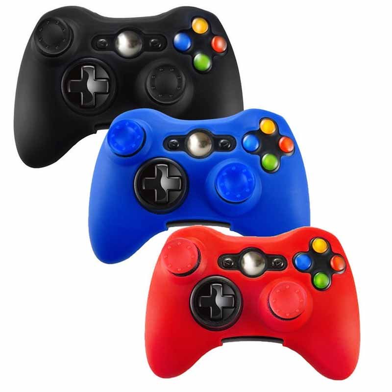 Funda de Silicona Compatible Con Controles del Xbox 360 (Roja)