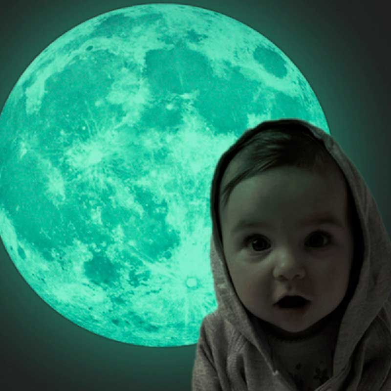 Vinilo Sticker Decorativo En Forma De luna Estampa fluorescente de 50x50cm