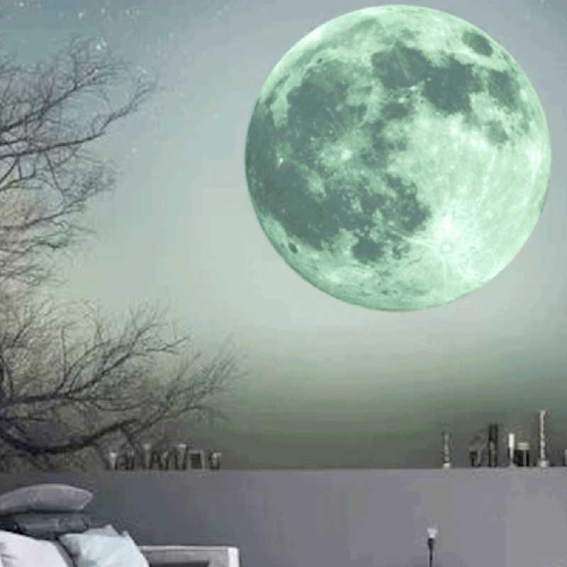 Vinilo Sticker Decorativo En Forma De luna Estampa fluorescente de 50x50cm