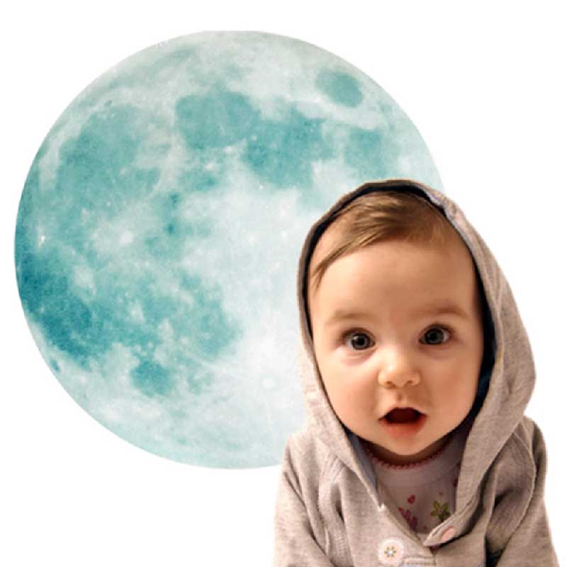 Vinilo Sticker Decorativo En Forma De luna Estampa fluorescente de 50x50cm