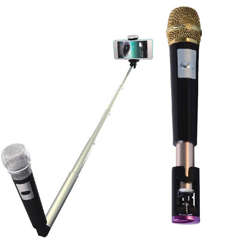 Selfie Stick con micrófono plug 3.5mm karaoke para Smartphone