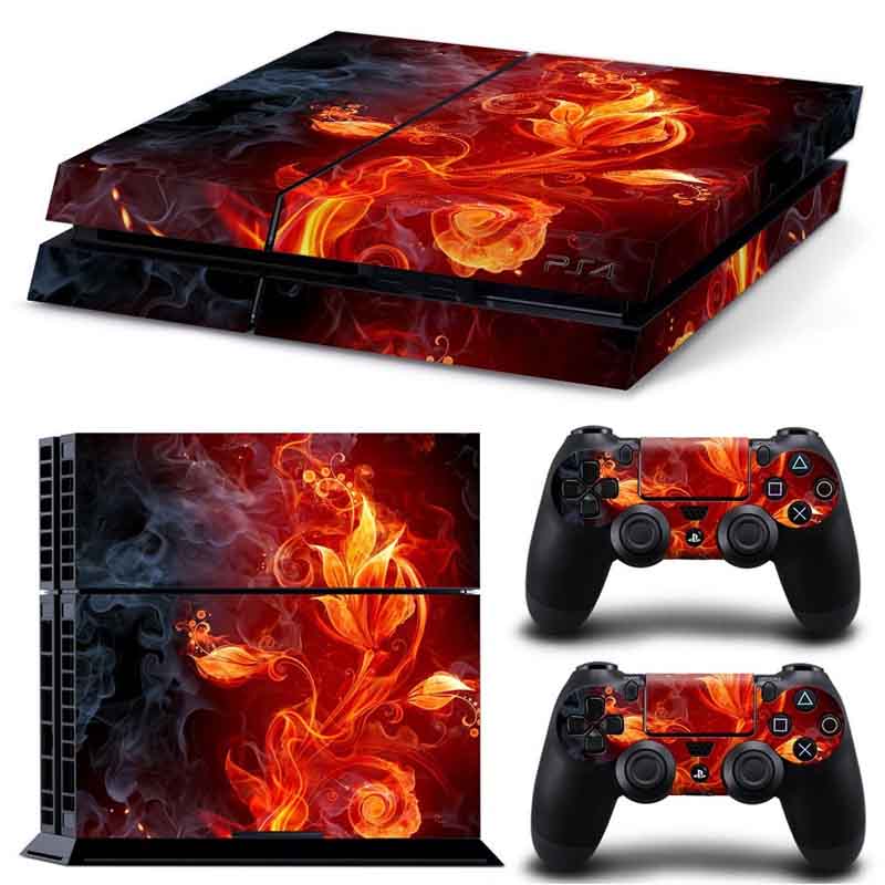 Ps4 Skin Estampas Para Playstation 4 (Flor De Fuego)