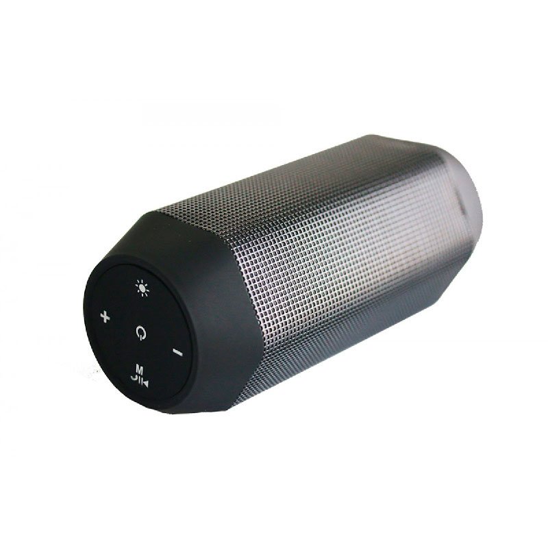Bocina bluetooth con bateria recargable en forma de tubo multicolor, soporte micro SD y plug 3.5