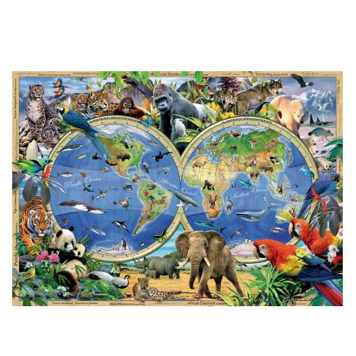 Mapa Mundo Salvaje Howard Robinson Rompecabezas 1000 Piezas Ravensburger