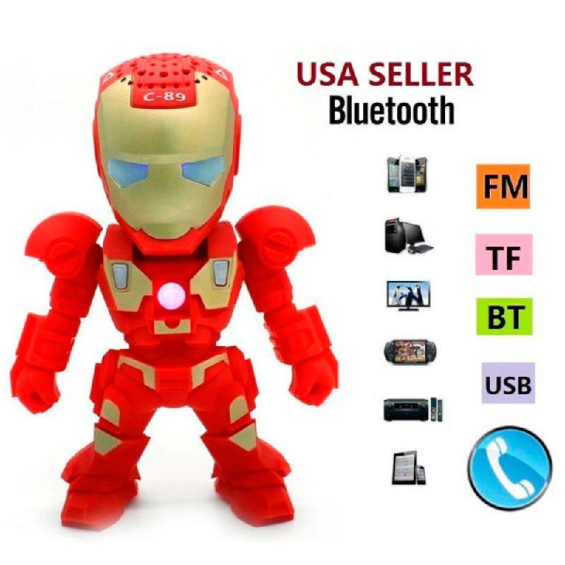 Mini Bocina Bluetooth Sd Usb Fm Plug 3.5 Modelo Robot C-89