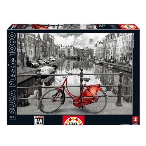 Amsterdam Bicicleta Blanco y Negro Rompecabezas 1000 Piezas Educa