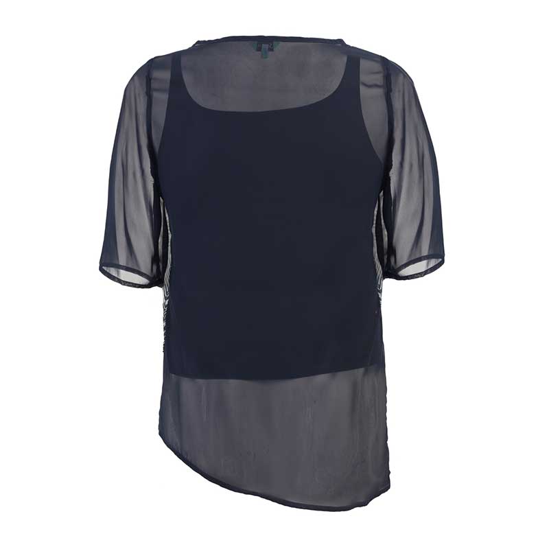 Blusa cuello redondo manga corta, PLUS