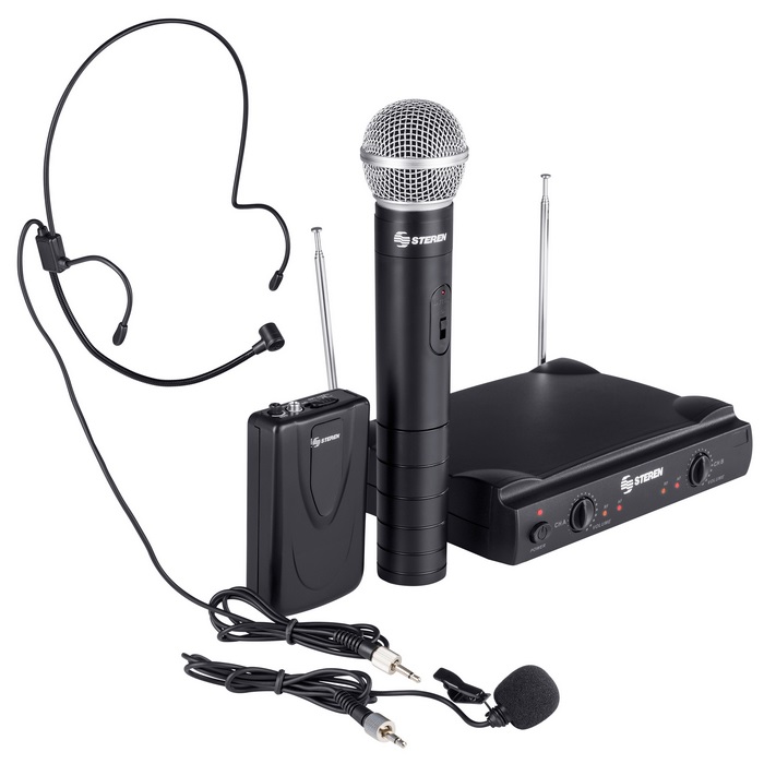 Sistema de varios micrófonos inálambricos Steren WR-057