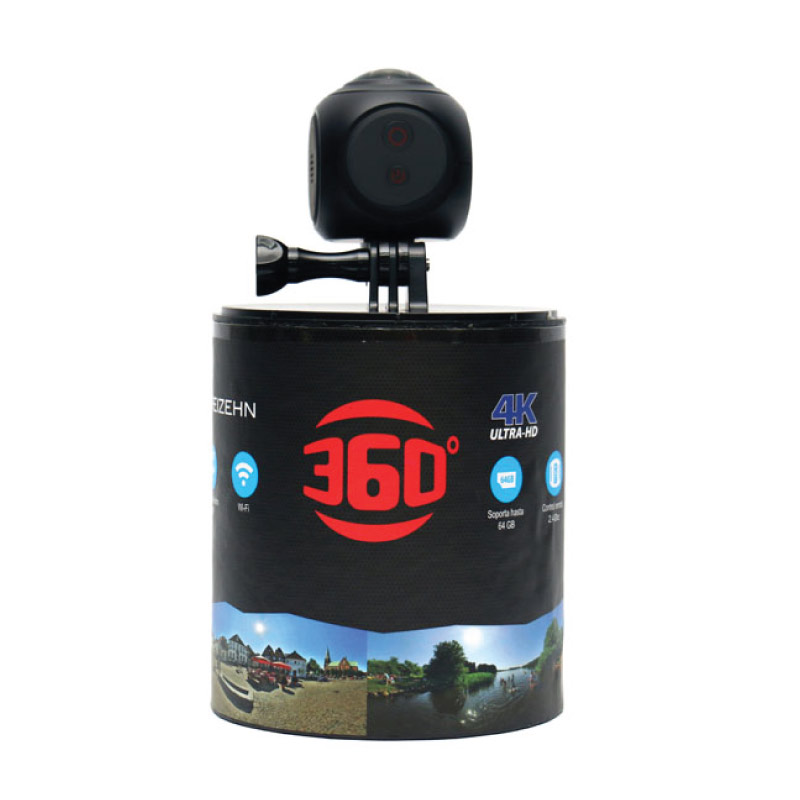 Action Cam Videocámara Deportiva Dreizehn 360º Resolución 4K HD/ Angulo de visión 120 Grados/