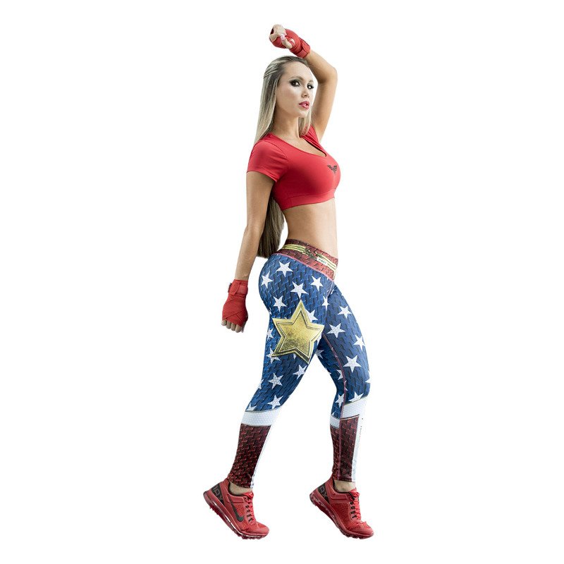Leggings maravilla guerrera comic superheroina cosplay