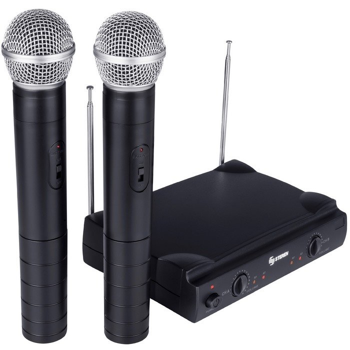 Sistema profesional 2 micrófonos inalámbricos Steren WR-055
