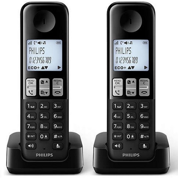 Teléfono Philips inalámbrico manos libres hasta 300m D-2303B