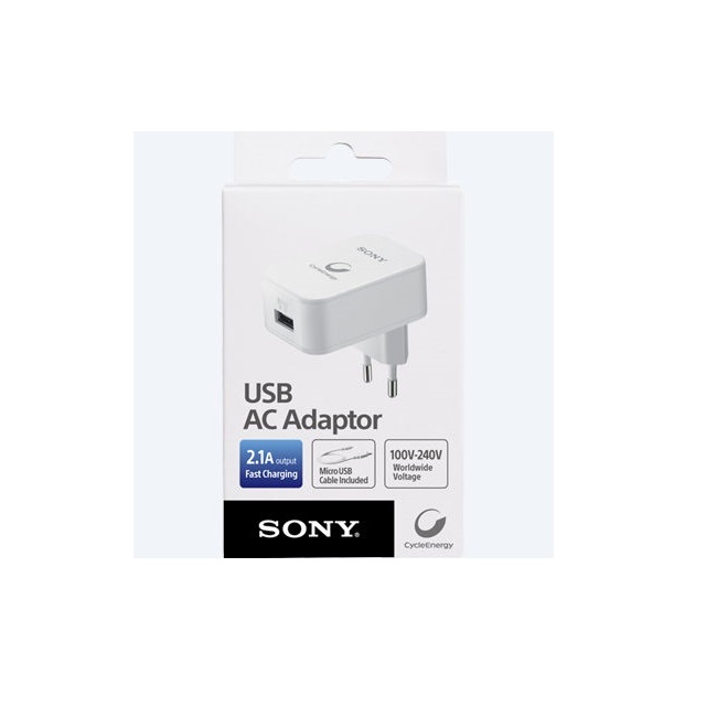 Adaptador de Corriente Sony con Cable USB 5V 2.1A CP-AD2
