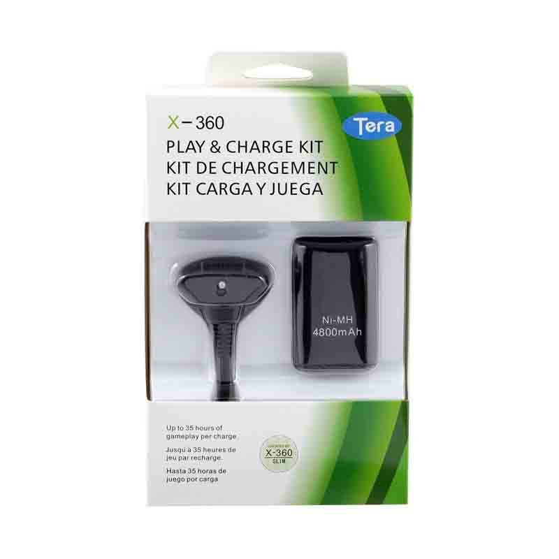 Xbox 360 Kit Carga Y Juega Pila Recargable (Negro)
