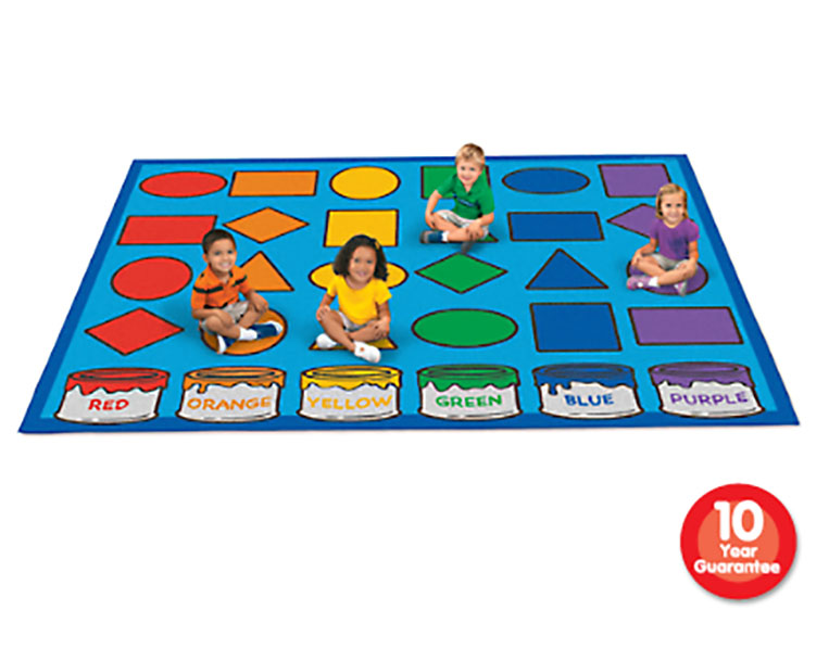 Learning Shapes & Colors Activity Carpet - 6 x 9