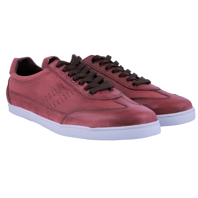 TENIS WARLOCK DE PIEL EN COLOR VINO