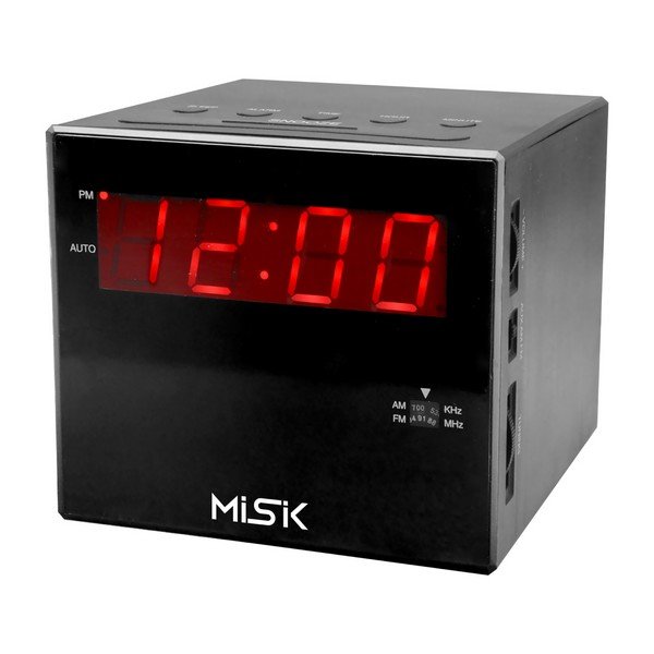 Radio Reloj Despertador AM/ FM Entrada 3.5 Mm MR420 Cube Misik - Negro