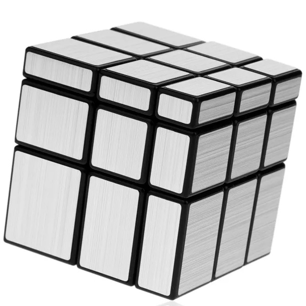 cubo rubik plateado