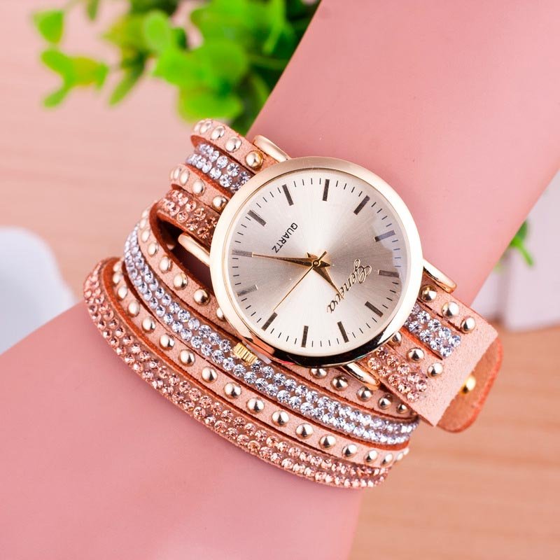 Reloj pulsera brazalete para dama en color rosa claro-sofistik2