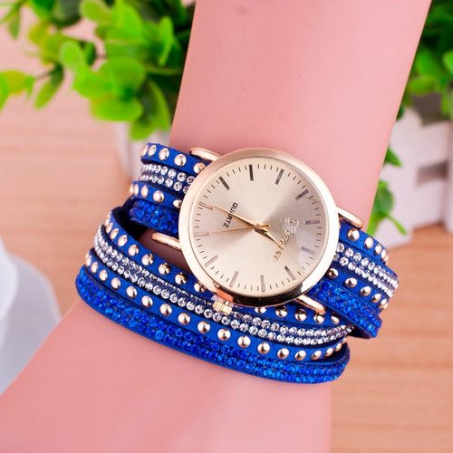 Reloj pulsera brazalete para dama en color azul-sofistik2