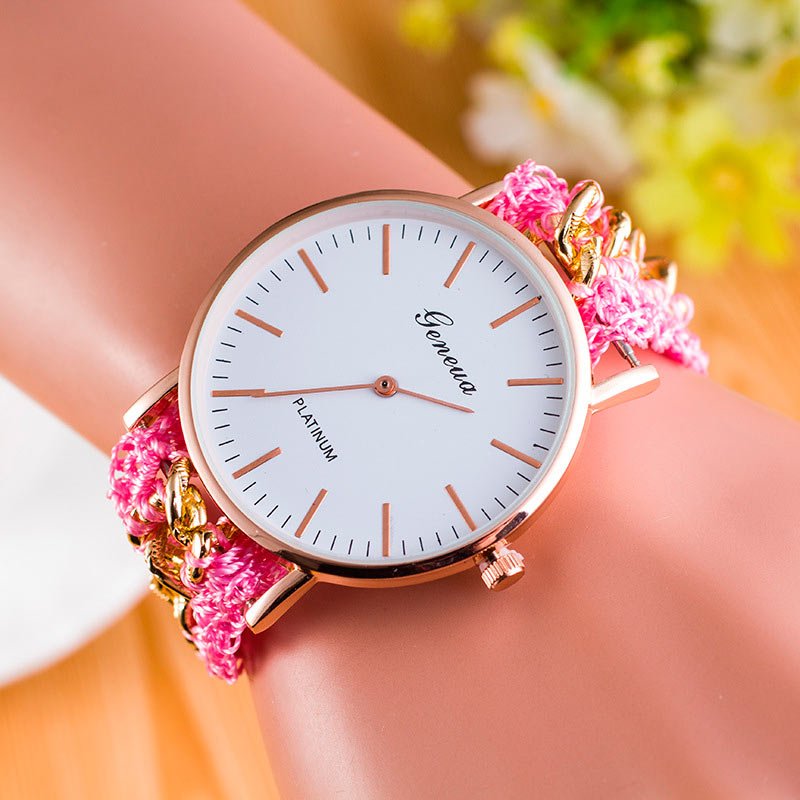 Reloj pulsera brazalete para dama color rosa-sofistik2