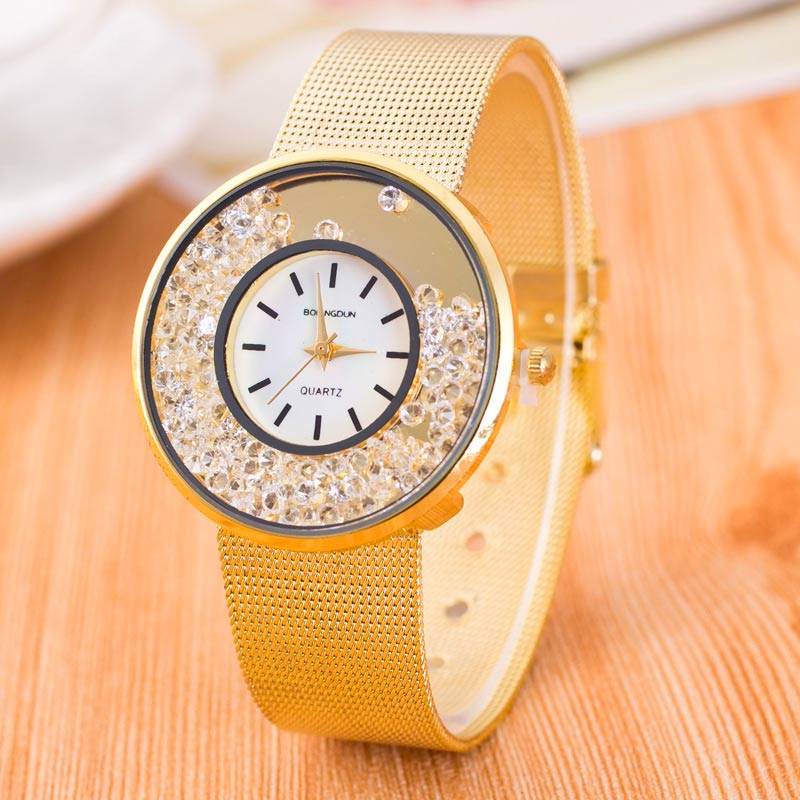 Reloj casual para dama golden crystals-sofistik2