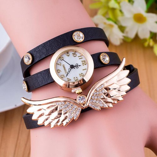 Reloj pulsera brazalete para dama color negro angel wings-sofistik2