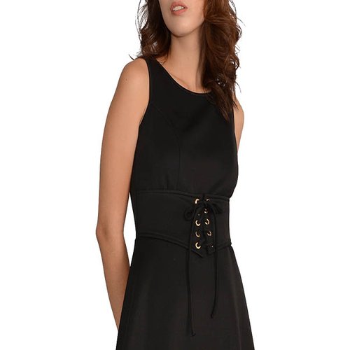 Vestido color negro con fajilla integrada -SALSA