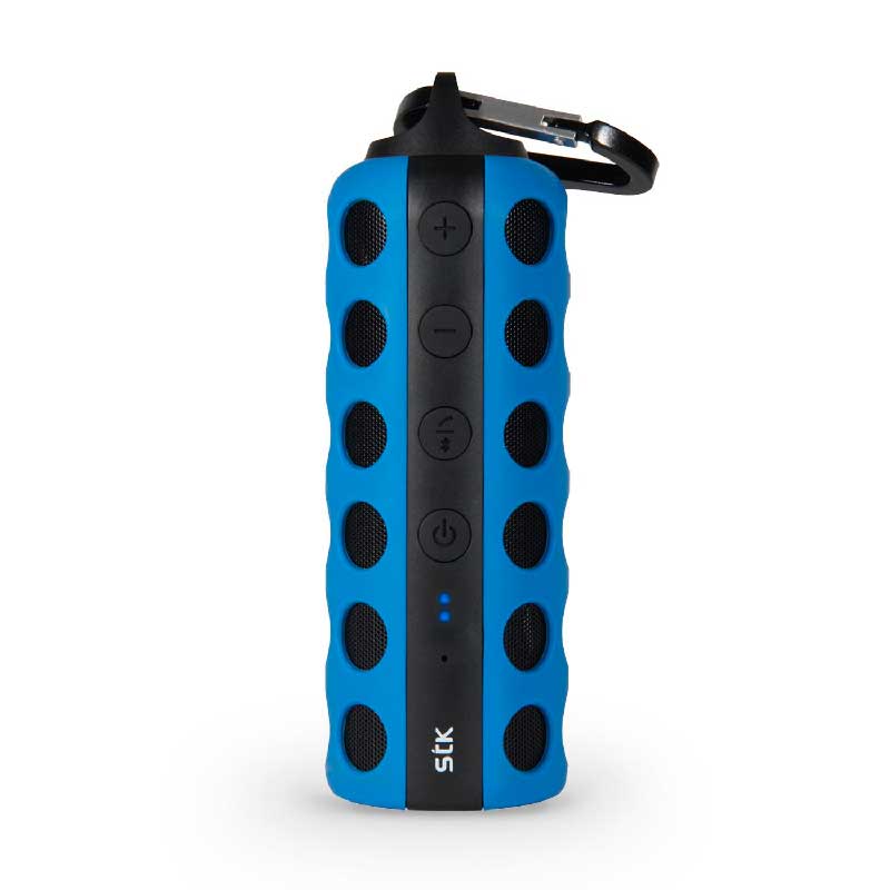 Bocina Flasco con Bluetooth resistente al agua IPX5, manos libres, portátil y recargable para excursiones y fiestas al aire libre.
