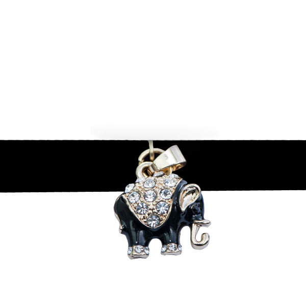 Collar Choker Elefante Mini Negro