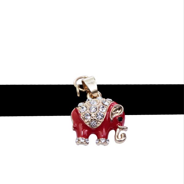 Collar Choker Elefante Mini Rojo