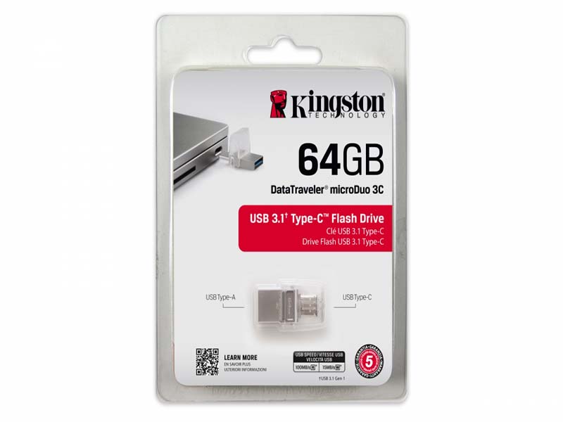 Memoria Usb 64Gb Microduo 3.0 Dtduo3C/64Gb Kingston