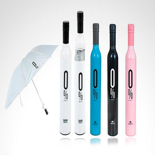 Paraguas en Forma de Botella / Negro/ Sombrilla