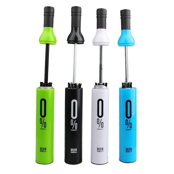 Paraguas en Forma de Botella / Negro/ Sombrilla