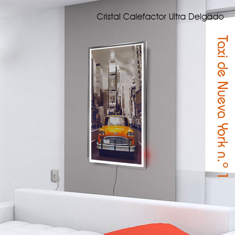 Calefactor de Panel infrarrojo de pared en Cristal, California Wave Taxi de Nueva York 1 330W, 60x90, Mod: 042CaSol