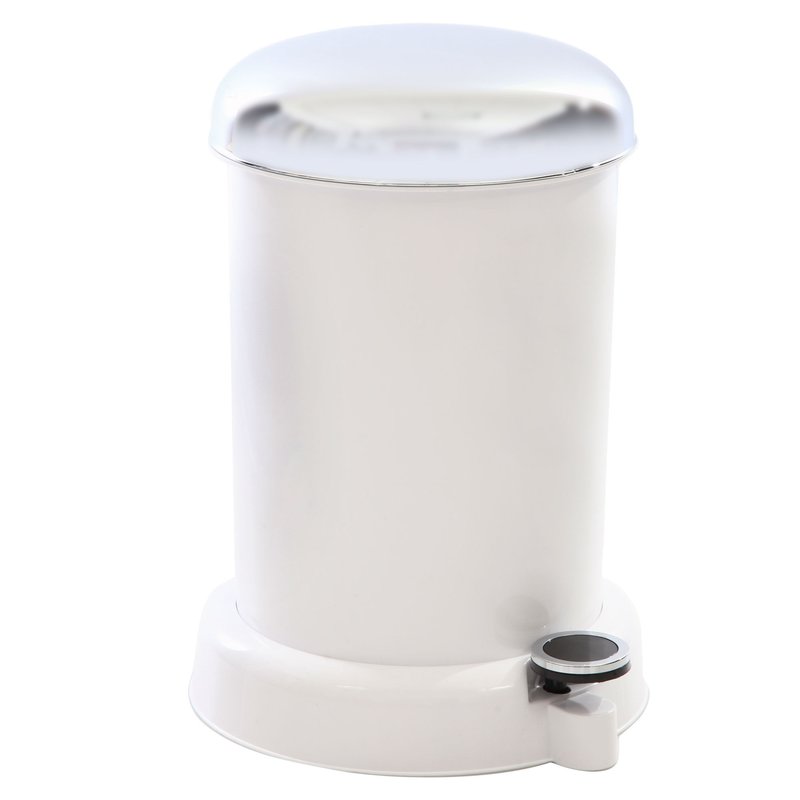 Basurero de Pvc 12 Litros Blanco de tapa Cromada Y Pedal Modelo OR-433460 Namaro Design