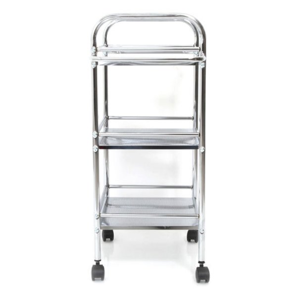 Carrito Servicio Cromado 3 Niveles 4 Llantas Plasticas Modelo Or-427964 Namaro Design