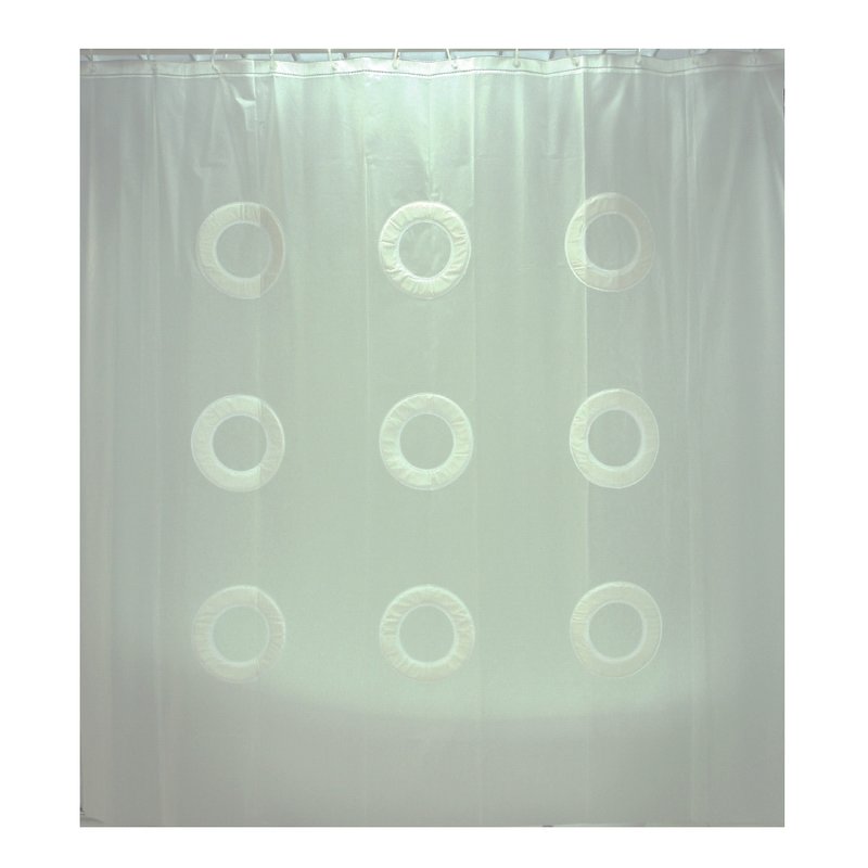 Cortina Para Baño Color Blanco Con Diseño De Circulos Ba-407157 Namaro Design