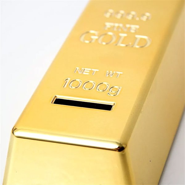 Alcancia Dorada Forma Lingote De Oro Fine Gold Bullion
