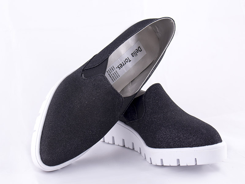 Tenis Bling Bling  Glitter Negro -Delia Torres?