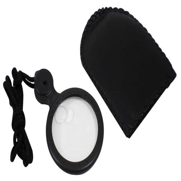 Lupa Bolsillo Redonda Led 48 mm 4 a 8X Collar 11B-2Black OBI