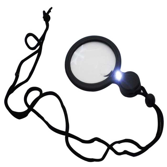 Lupa Bolsillo Redonda Led 48 mm 4 a 8X Collar 11B-2Black OBI