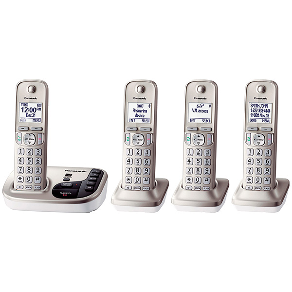 Panasonic KX-TG444SK Enlace2Cell 4 Auriculares BlueTooth Teléfono Inalámbrico Mensaje de Texto/ Alerta