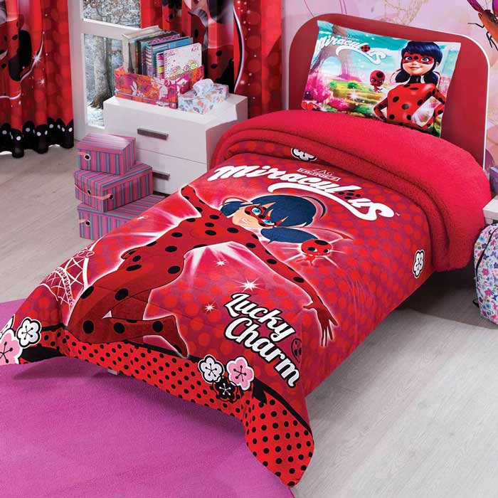 Cobertor Borrega Lady Bug Vista 2 Natural Individual