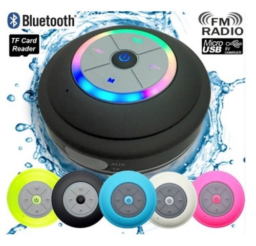Bocina Bluetooth WATERPROOF CON LUZ LED ParaSmartPhones, Iphone, Samsung,Tablets, PC, Mp3, USB
