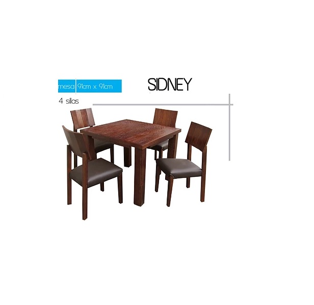 Comedor Sidney 4 Sillas - Roble - Kessa