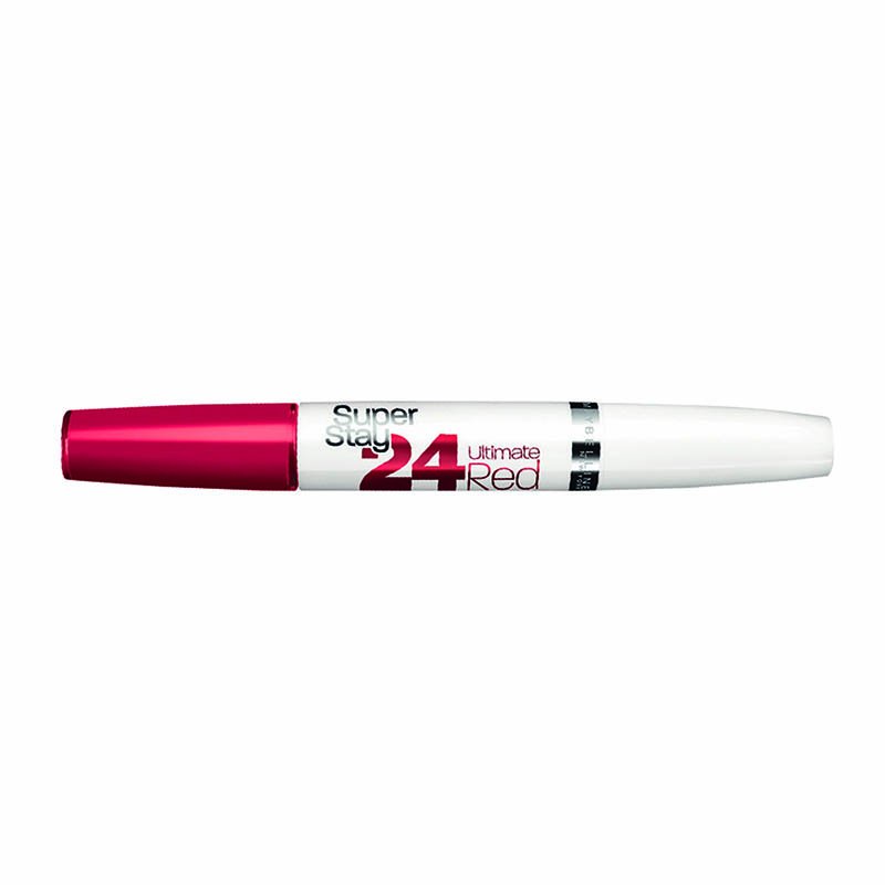 Labial Super Stay 24 Red Labios Maquillaje Maybelline Red Alert