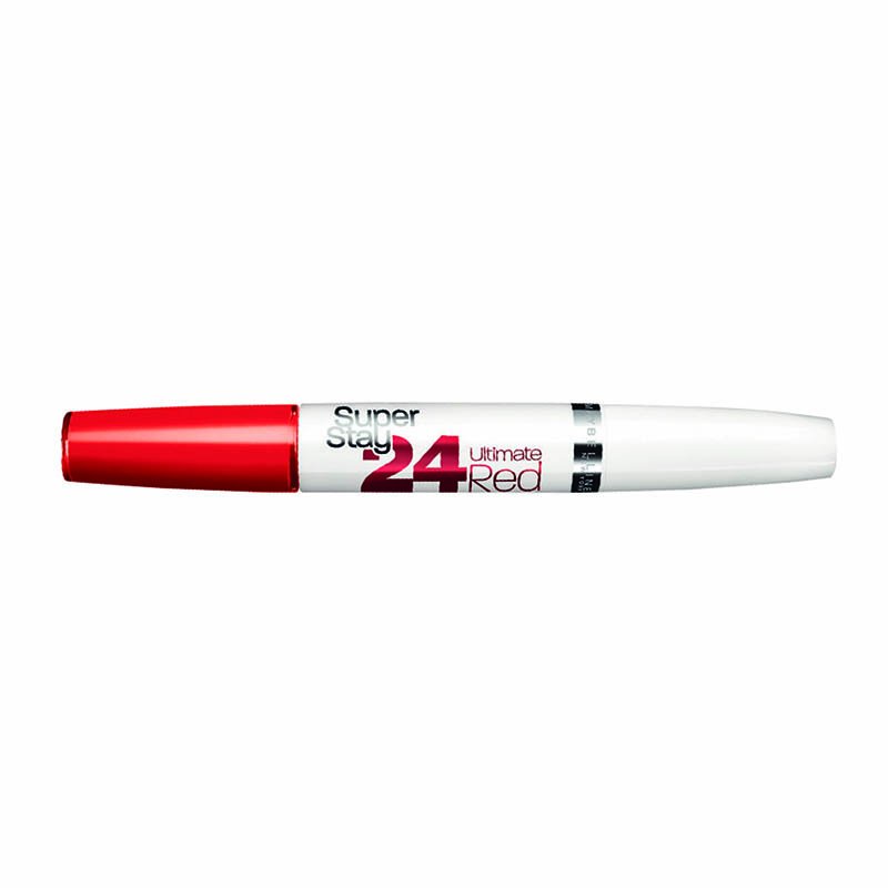 Labial Super Stay 24 Red Labios Maquillaje Maybelline Ruby Rush