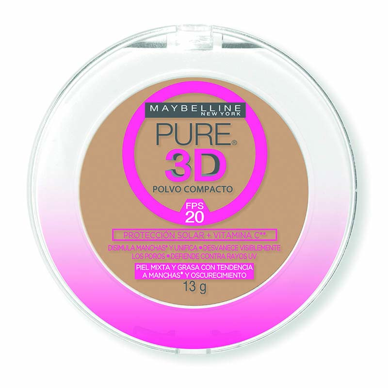 Polvo Compacto Pure 3D Rostro Maybelline Claro