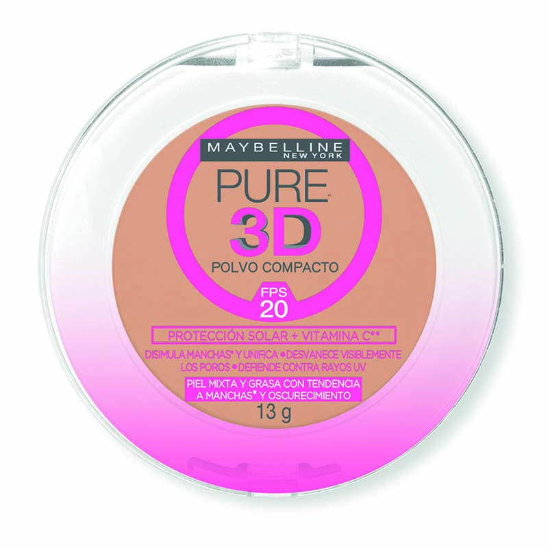 Polvo Compacto Pure 3D Rostro Maybelline Claro Natural